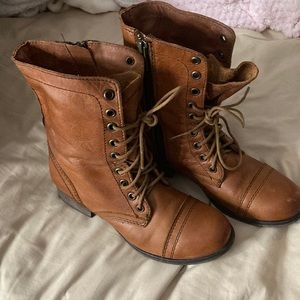 Steve Madden Brown Lace-Up Ankle Boots (New)